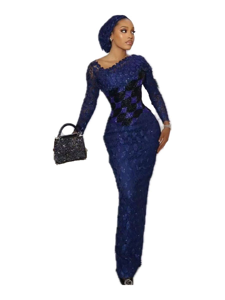 Aso ebi for ladies: lace, gele and purse